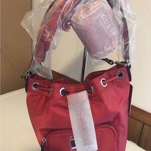 Guess Lina Cherry Red Shoulder Bag